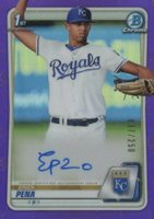 2020 Bowman Chrome Prospect Autographs #CPAEPE Erick Pena Purple Refractor Baseball Card