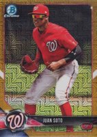 2018 Bowman Mega Box Chrome #BCP52 Juan Soto Gold Refractor Baseball Card
