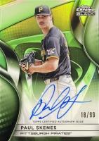 2025 Topps Chrome Black Autographs #PS Paul Skenes Green Refractor Baseball Card