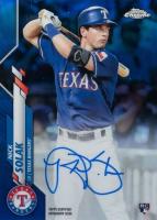 2020 Topps Chrome Rookie Autographs #RANS Nick Solak Blue Refractor Baseball Card