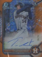 2022 Bowman Chrome Prospect Autographs #CPATW Tyler Whitaker Orange Shimmer Refractor Baseball Card