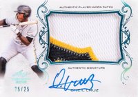 2018 Leaf Trinity Patch Autograph #PA-OC1 Oneil Cruz Platinum Baseball Card