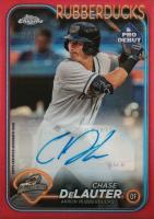 2024 Topps Pro Debut #PDC197 Chase Delauter Chrome-Autograph-Red Refractor Baseball Card
