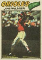 1977 Topps Cloth Stickers #36 Jim Palmer Baseball Card