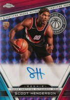 2023 Topps Chrome Certified Rookie Autographs #CRASH Scoot Henderson Geometric Purple Basketball Card