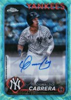 2024 Topps Chrome Update Chrome Baseball Update Series Autographs #ACOC Oswaldo Cabrera Aqua Wave Baseball Card