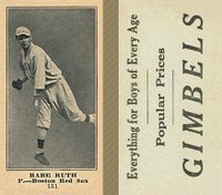 1916 Gimbels #151 Babe Ruth Baseball Card