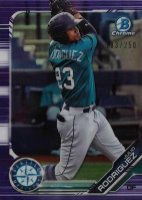 2019 Bowman Draft #BDC60 Julio Rodriguez Chrome-Purple Refractor Baseball Card
