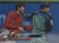 2018 Topps Update #US153 Ichiro Suzuki/Shohei Ohtani Rainbow Foil Baseball Card