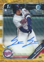 2019 Bowman Draft Chrome Draft Picks Autograph #CDASST Spencer Steer Gold Wave Refractor Baseball Card