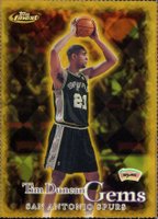 2000 Finest #171 Tim Duncan Gold Refractor Basketball Card