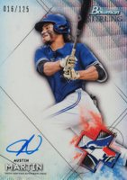 2021 Bowman Sterling Prospect Autographs #BSPAAM Austin Martin Wave Refractor Baseball Card