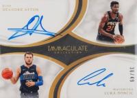 2018 Immaculate Collection Dual Autographs #DM-DL2 DeAndre Ayton/Luka Doncic Basketball Card