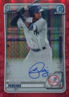 2020 Bowman Chrome Prospect Autographs #CPAEP Everson Pereira Red Refractor Baseball Card