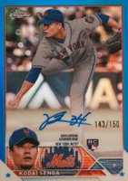 2023 Topps Chrome Rookie Autograph #RAKSA Kodai Senga Blue Baseball Card
