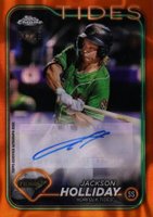 2024 Topps Pro Debut #PDC27 Jackson Holliday Chrome-Autograph-Orange Lava Refractor Baseball Card