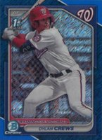 2024 Bowman Chrome Prospects #BCP23 Dylan Crews Blue Shimmer Refractor Baseball Card