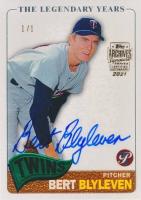 2021 Topps Archives Signature Series Retired #2 Bert Blyleven 2005 Topps Pristine 1/1 Baseball Card