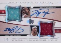 2004 Upper Deck Exquisite Collection Extra Exquisite Jerseys Autographs #A2E-JJ Michael Jordan/LeBron James Basketball Card