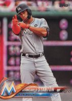 2018 Topps #100 Giancarlo Stanton Pointing Baseball Card