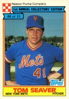 1984 Ralston Purina Hand Cut #8 Tom Seaver Baseball Card
