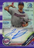 2019 Bowman Chrome Prospects Autographs #CPAJDU Jhoan Duran Purple Refractor Baseball Card