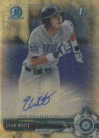 2017 Bowman Draft Chrome Draft Picks Autographs  #CDAEW Evan White Superfractor 1/1 Baseball Card