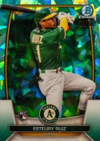 2023 Bowman Chrome Sapphire Edition #46 Esteury Ruiz Aqua Baseball Card