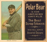 1909 White Borders Polar Bear #349 George Mullin Batting Baseball Card