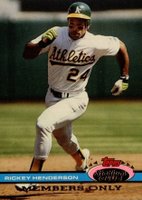 1991 Stadium Club Members Only # Rickey Henderson 11th Time A.L.Theft Leader Baseball Card