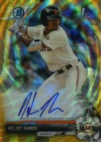 2017 Bowman Draft Chrome Draft Picks Autographs  #CDAHR Heliot Ramos Gold Wave Refractor Baseball Card