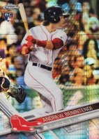 2017 Topps Chrome #100 Andrew Benintendi White Jersey-Prism Refractor Baseball Card