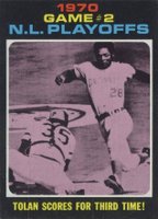1971 Topps #200 Nl Playoff Game 2 Tolan Scores For Third Time! Baseball Card