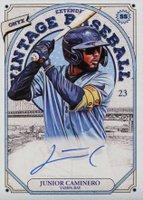 2023 Onyx Vintage Extended #OAJC Junior Caminero Blue Signature Baseball Card