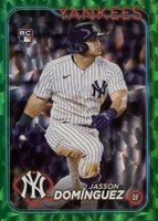 2024 Topps #60 Jasson Dominguez Green Crackle Foil Board Baseball Card
