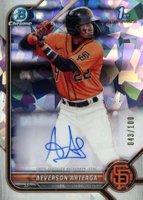 2022 Bowman Chrome Prospect Autographs #CPAAA Aeverson Arteaga Atomic Refractor Baseball Card