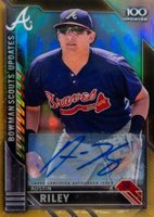 2016 Bowman Chrome Scouts Top 100 Update  #BSUAR Austin Riley Autograph-Gold Refractor Baseball Card