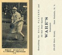 1916 Wares #172 Billy Sullivan Baseball Card