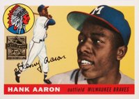 2000 Topps Hank Aaron #2 1955 Topps Reprint Baseball Card