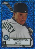 2021 Topps Chrome Platinum Anniversary #493 Ken Griffey Jr. Blue Mini Diamond Refractor Baseball Card