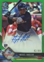 2018 Bowman Chrome Rookie Autograph #CRAMA Miguel Andujar Green Refractor Baseball Card