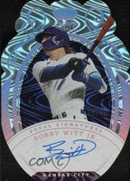2023 Panini Chronicles Crown Royale Royal Signatures #RSBWJ Bobby Witt Jr. Holo Silver Baseball Card