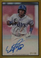 2019 Bowman Heritage #WF Wander Franco Autograph-Chrome-Gold Refractor Baseball Card