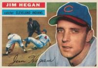 1956 Topps #48g Jim Hegan Gray Back Baseball Card