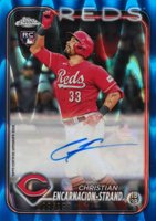 2024 Topps Chrome Update Chrome Baseball Update Series Autographs #ACCE Christian Encarnacion-Strand Blue Raywave Baseball Card