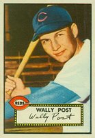 1952 Topps #151 Wally Post Cream back Baseball Card