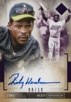 2020 Topps Transcendent Collection Autographs #RH Rickey Henderson Purple Baseball Card