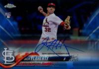 2018 Topps Chrome Rookie Autograph #RA-JF Jack Flaherty Blue Refractor Baseball Card