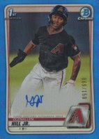 2020 Bowman Chrome Prospect Autographs #CPAGHJ Glenallen Hill Jr. Blue Refractor Baseball Card