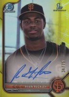 2022 Bowman Chrome Prospect Autographs #CPARR Ryan Reckley Yellow Refractor Baseball Card
